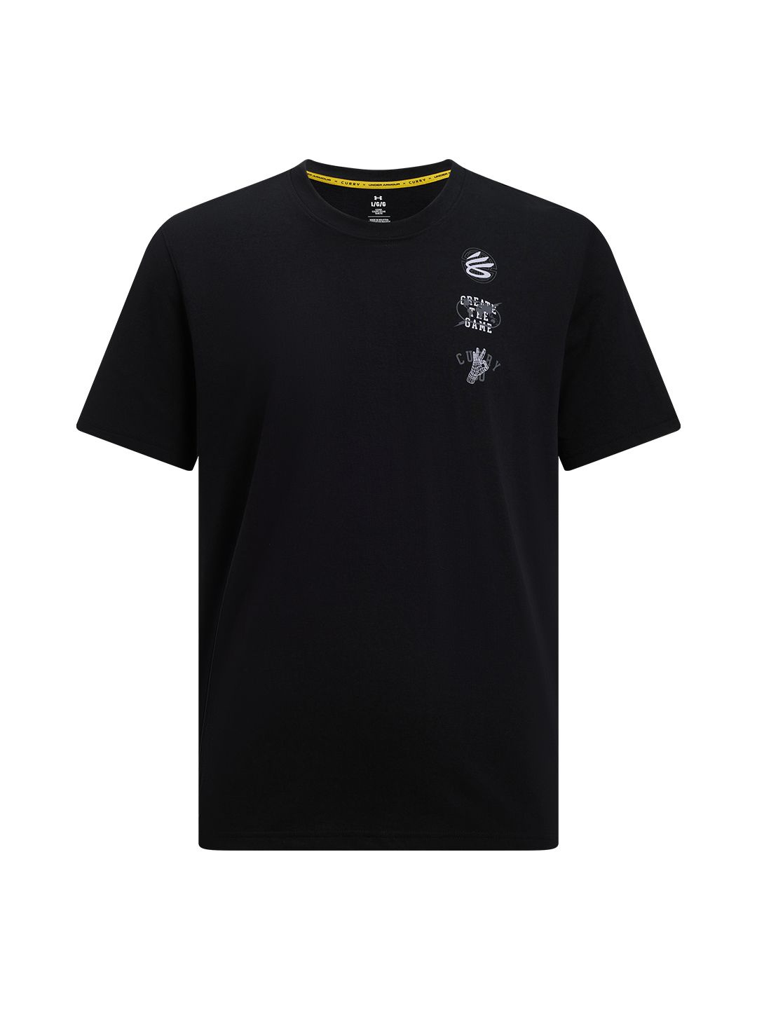 

UNDER ARMOUR Men Graphic Printed Round Neck Cotton T-shirt, Black