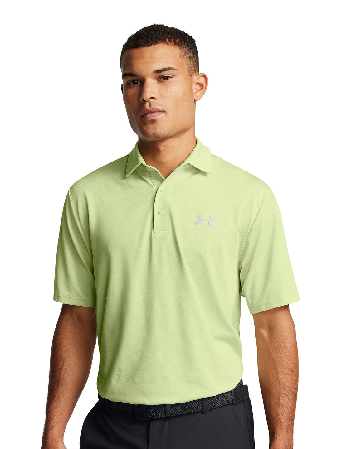 

UNDER ARMOUR Men Solid Polo Collar T-shirt, Green