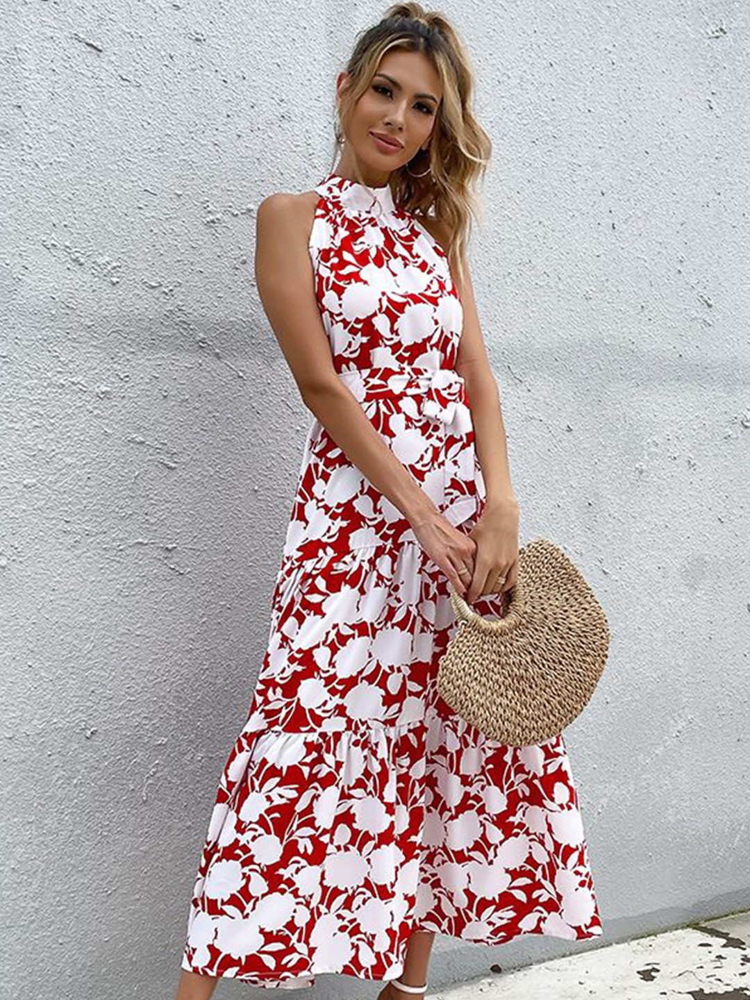 

StyleCast Floral Printed A-Line Midi Dress, White