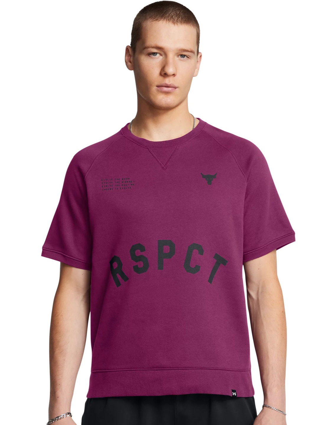 

UNDER ARMOUR Men Typography Printed Round Neck Cotton Relaxed Fit T-shirt, Pink