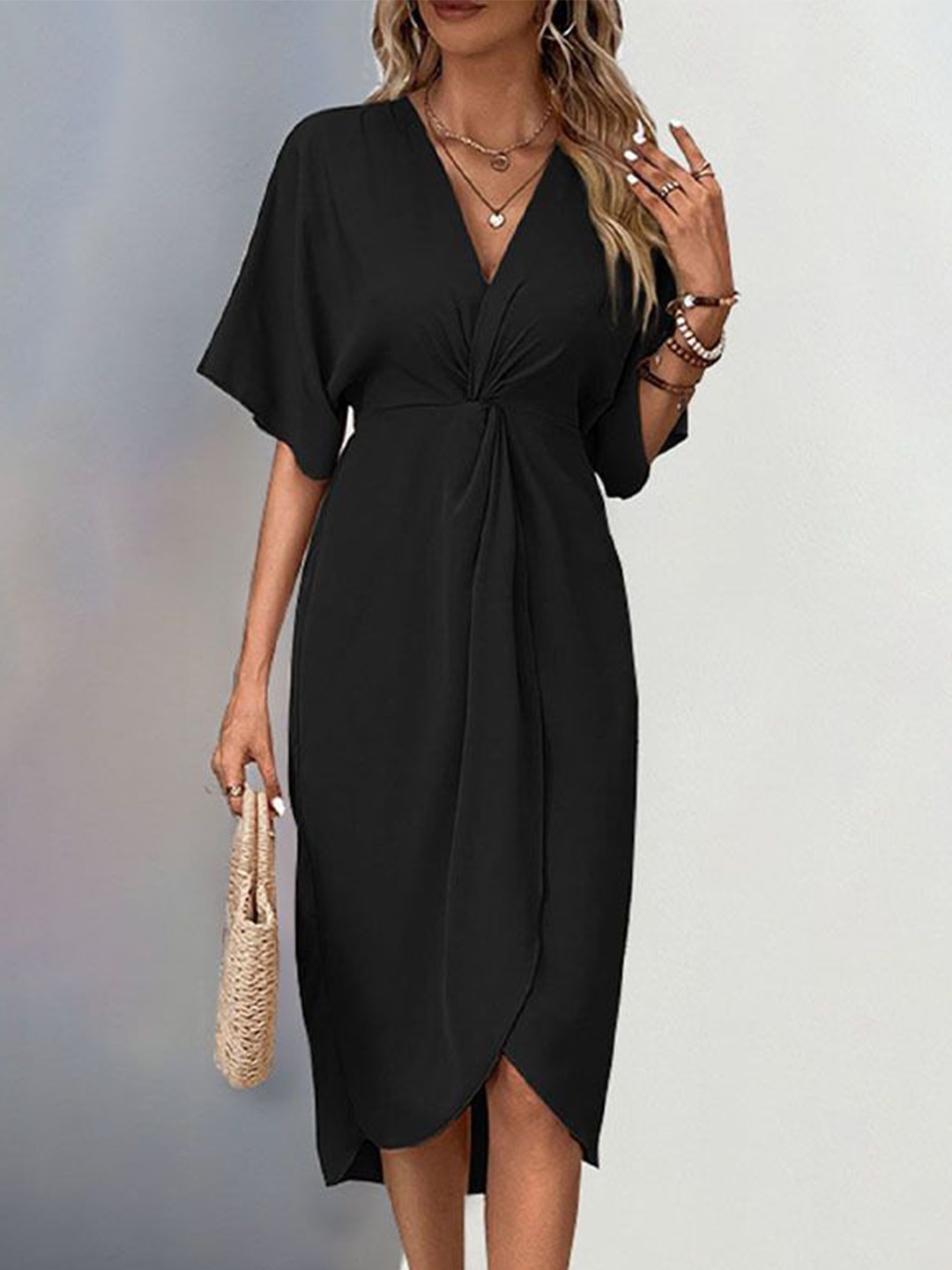 

StyleCast Bell Sleeve Sheath Dress, Black
