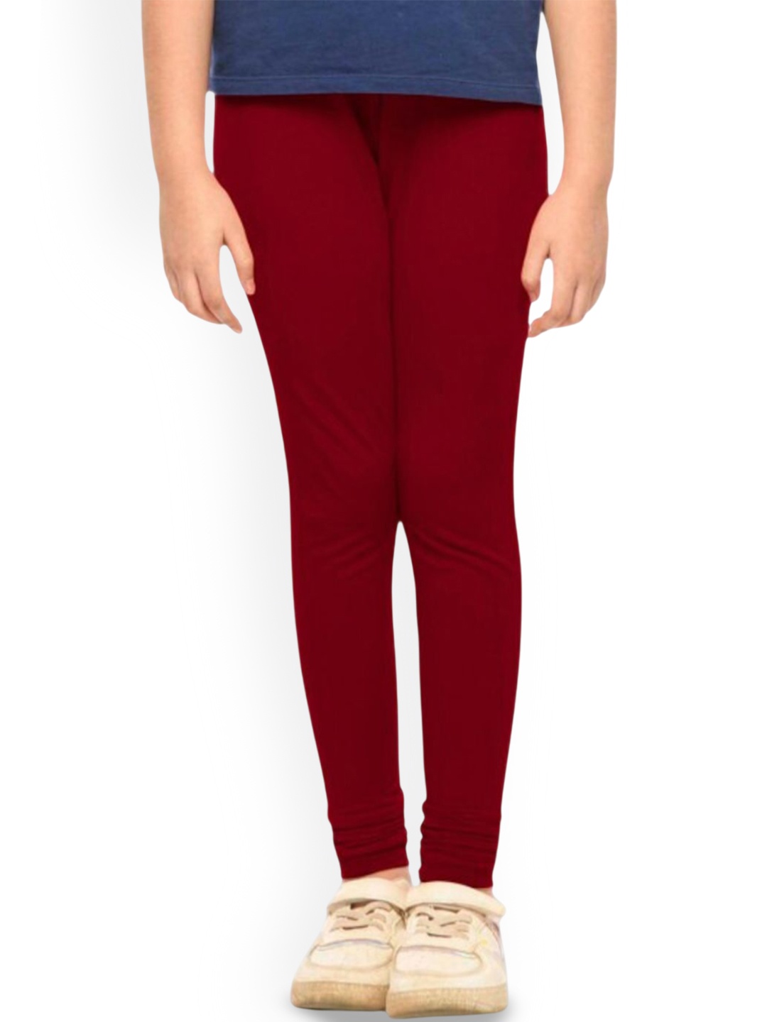 

FRENCH KLEIDER Girls Mid-Rise Churidar-Length Leggings, Maroon