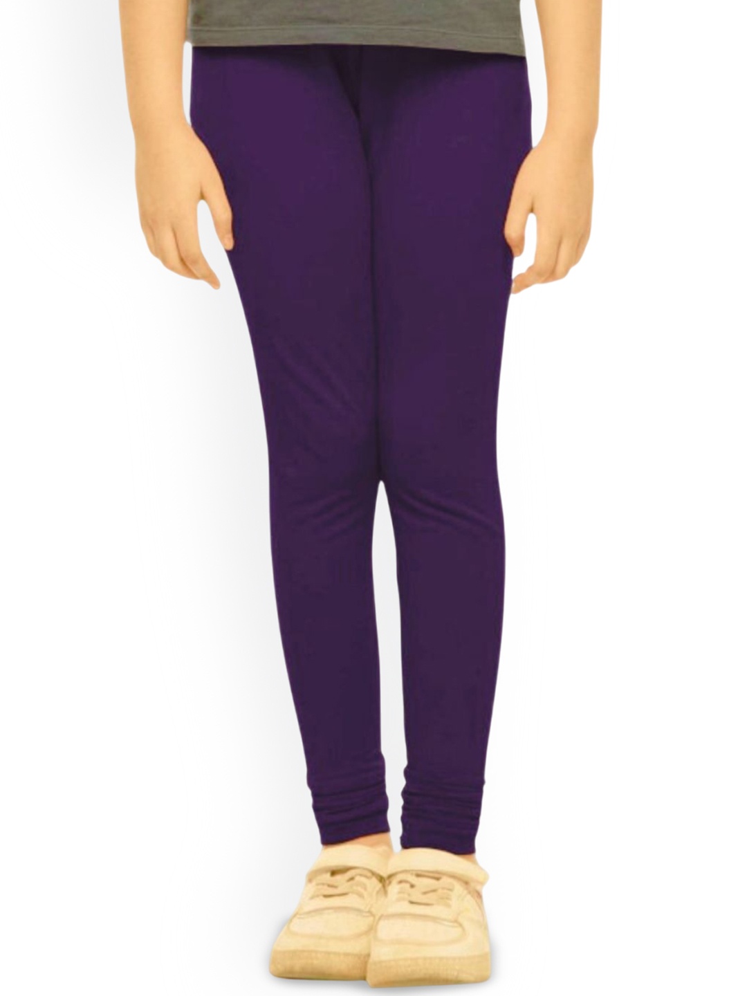 

FRENCH KLEIDER Girls Mid-Rise Churidar-Length Leggings, Purple