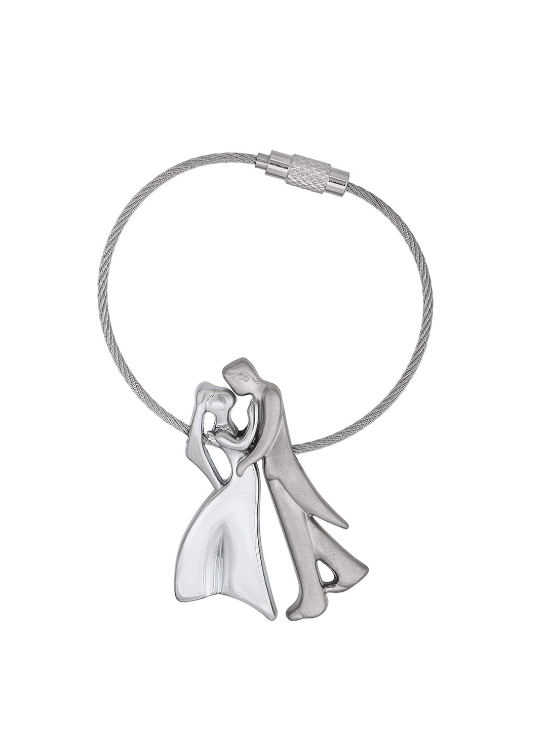 

MEMOIR Stainless steel Couple Dancing Key ring, Silver