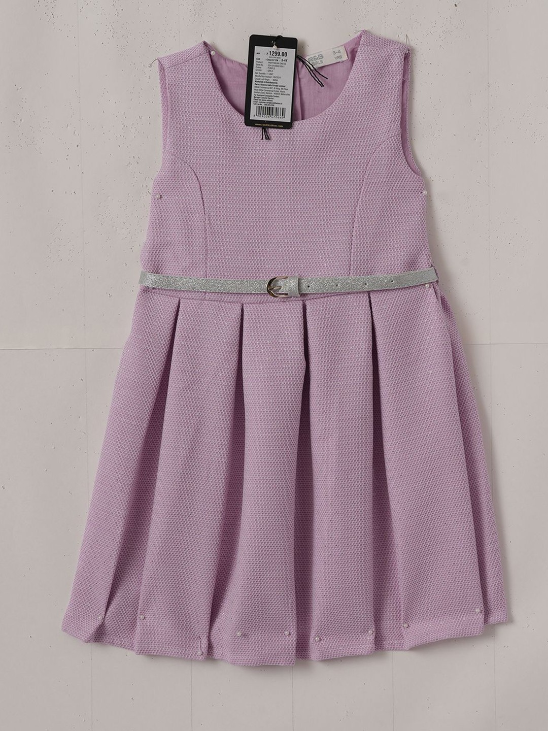 

R&B Girls Sleeveless Fit and Flare, Purple