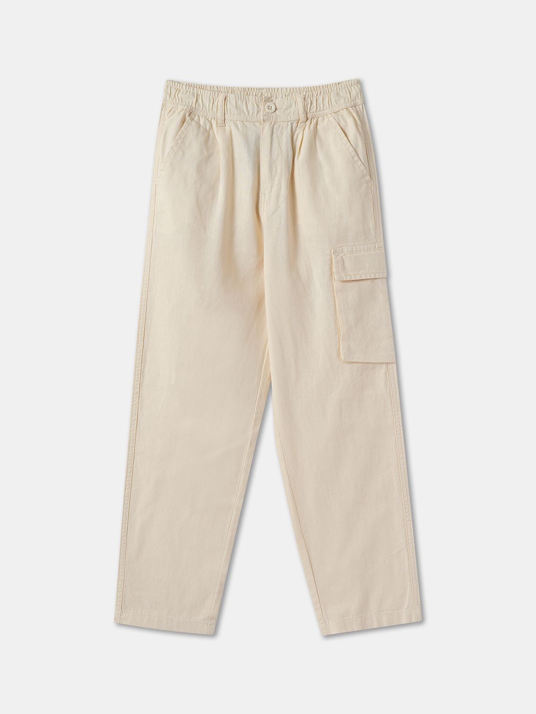 

R&B Boys Regular Fit Cargos Trousers, Beige