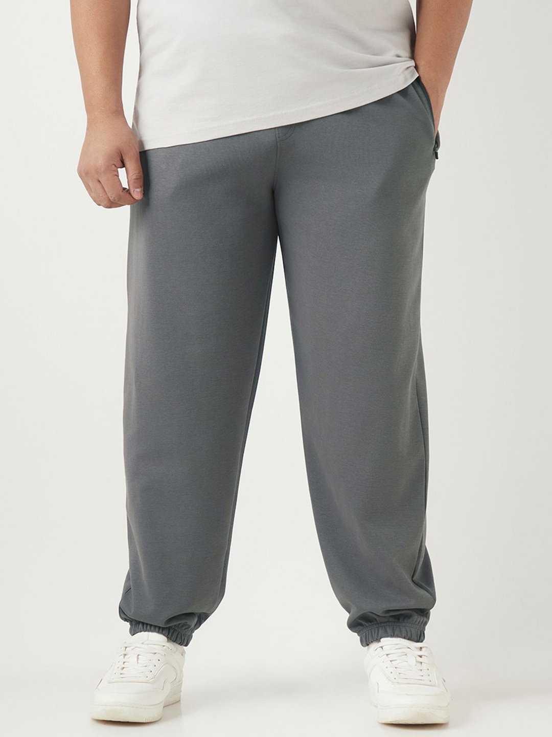 

Bewakoof Plus Men's Charcoal Grey Oversized Plus Size Joggers
