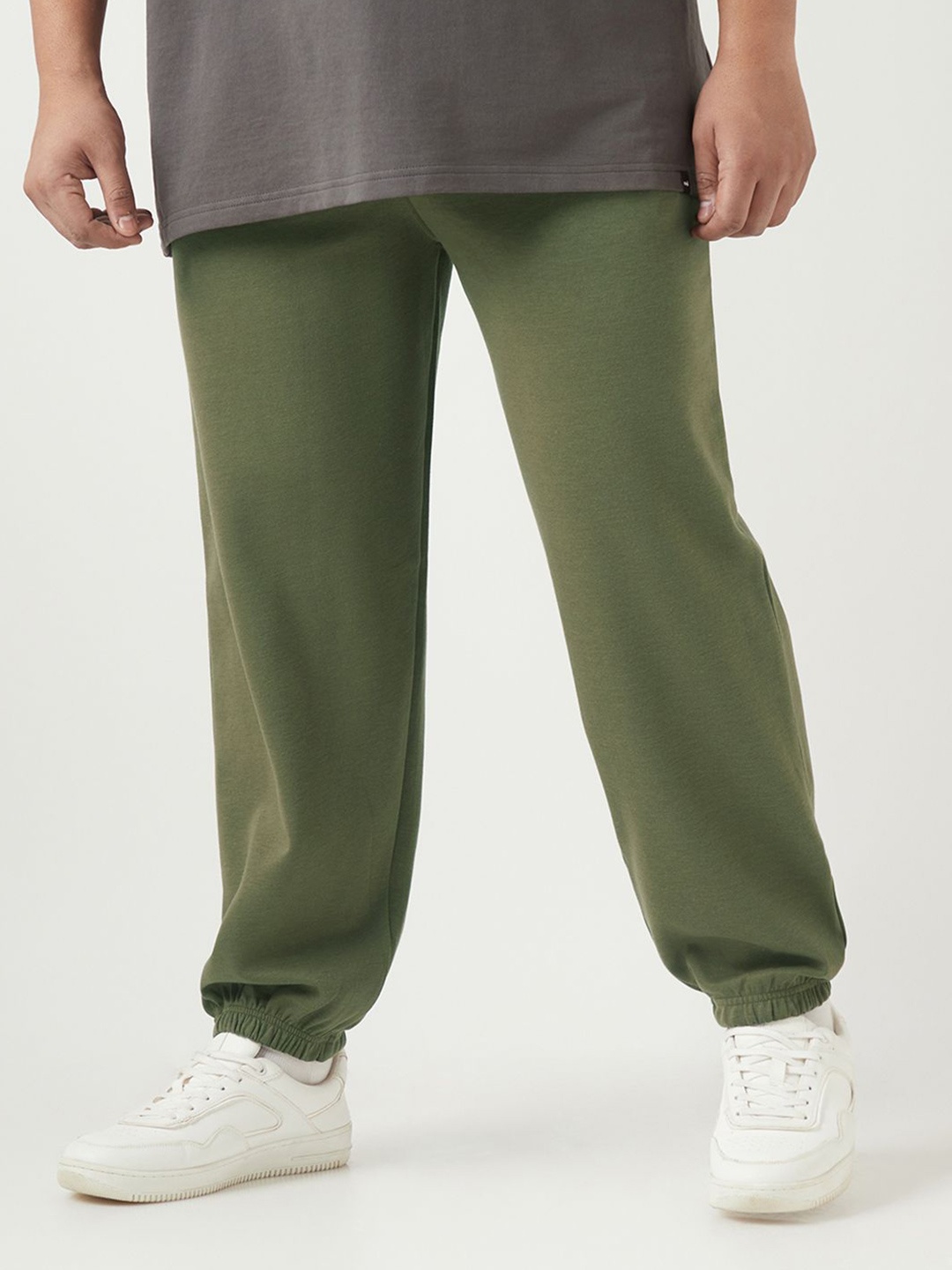 

Bewakoof Plus Men's Winter Moss Green Oversized Plus Size Joggers