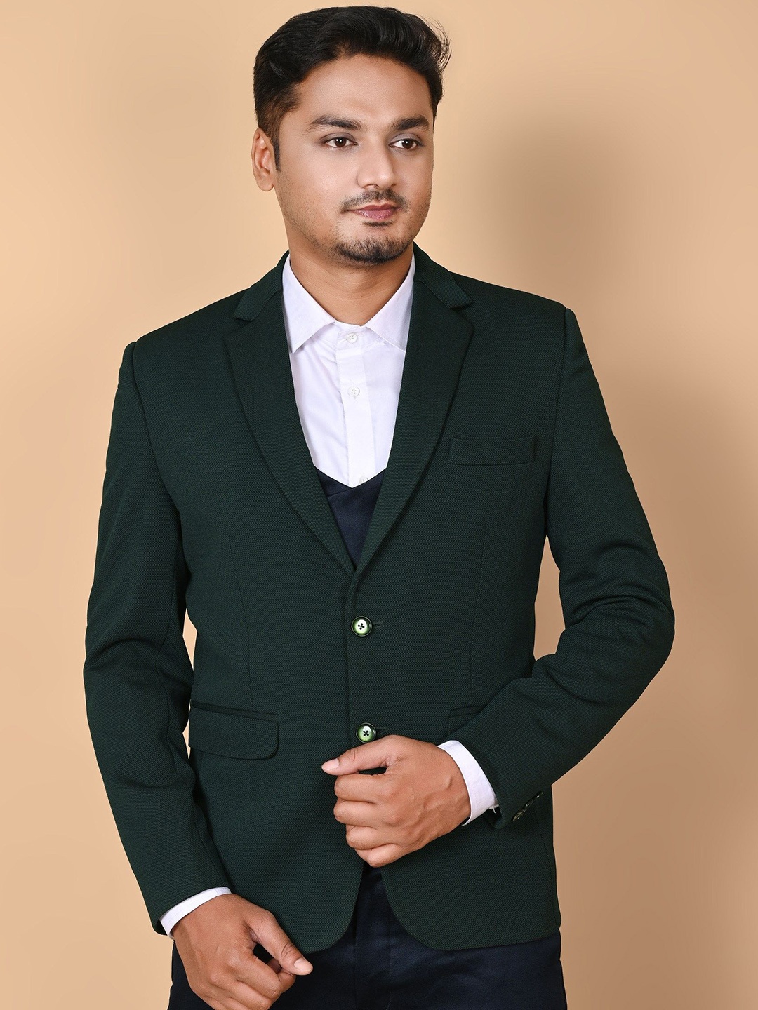 

BAESD Notched Lapel Single Breasted Party Blazers, Green