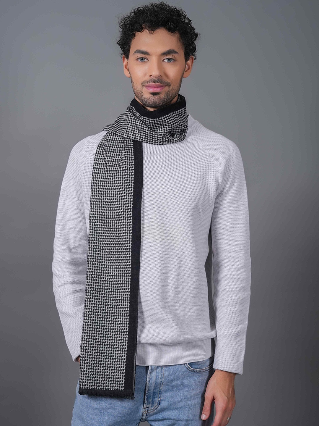 

Tossido Unisex Patterned Muffler, Grey