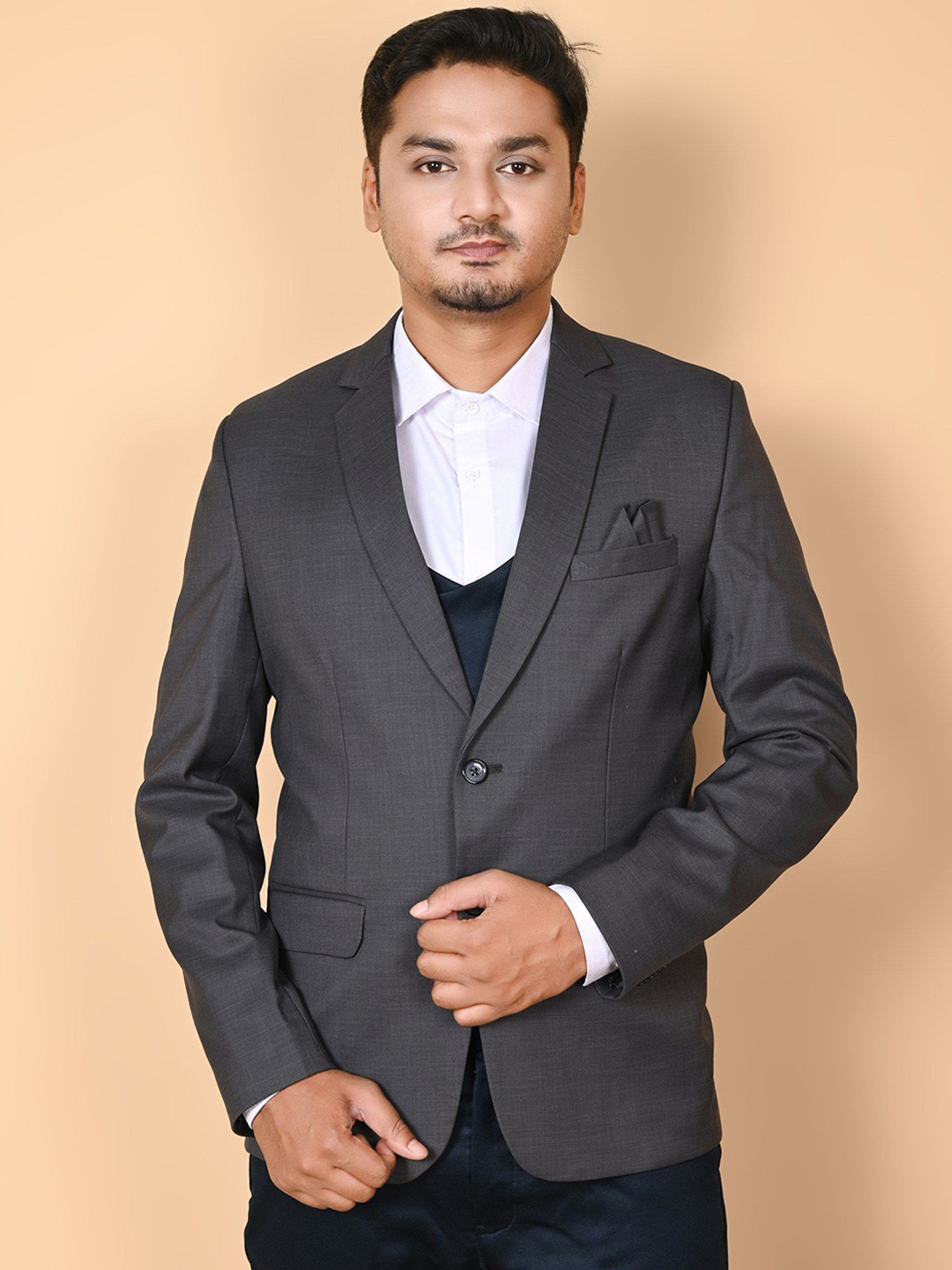 

BAESD Notched Lapel Single Breasted Party Blazers, Grey