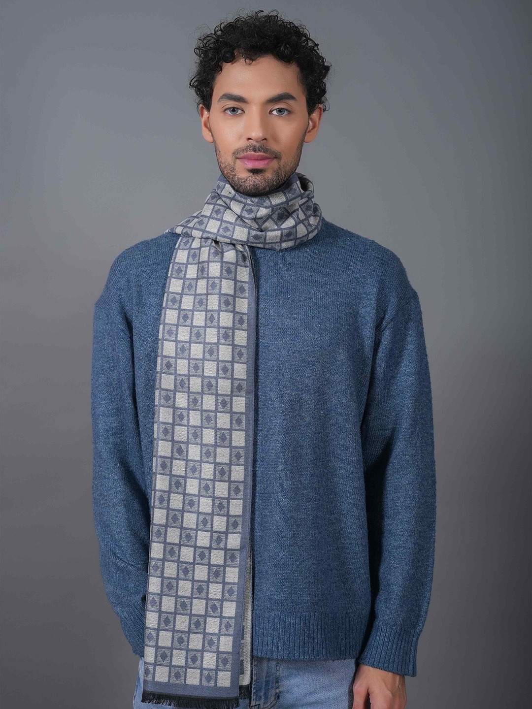 

Tossido Men Self Design Acrylic Mufflers, Grey