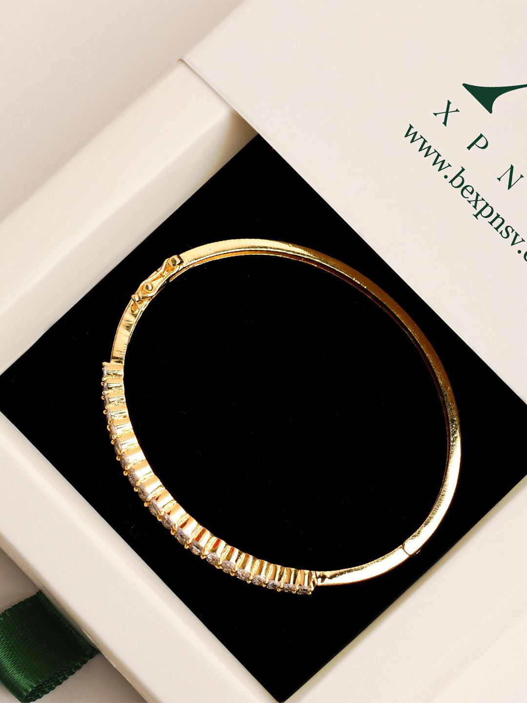 

XPNSV Gold Plated Cubic Zirconia Bangle Style Bracelet