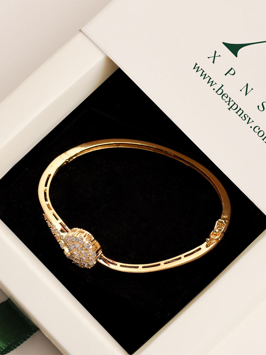 

XPNSV Gold Plated Cubic Zirconia Bangle Style Bracelet