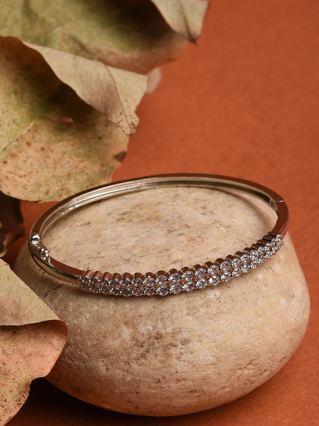 

XPNSV Silver Plated Cubic Zirconia Bangle Style Bracelet