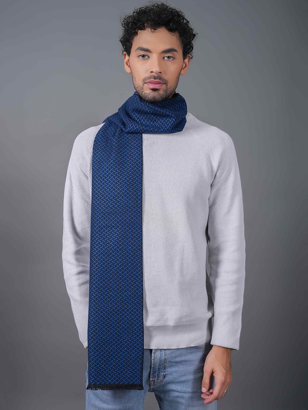 

Tossido Men Self Design Mufflers, Blue