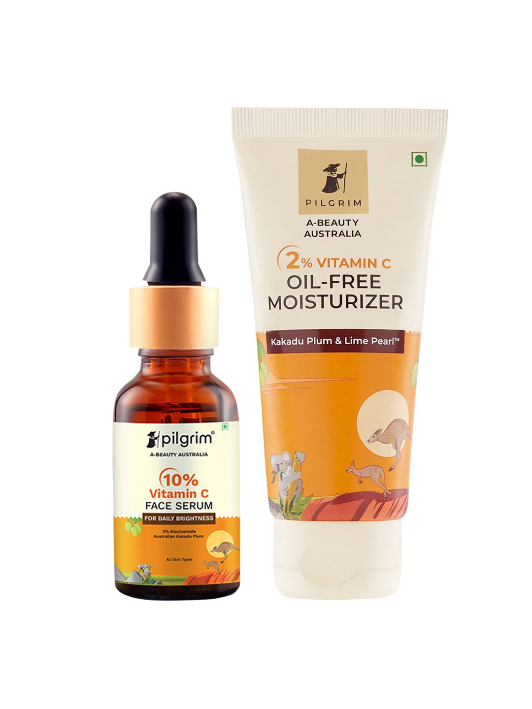 

Pilgrim Set of Oil-Free Moisturizer & Face Serum, Orange