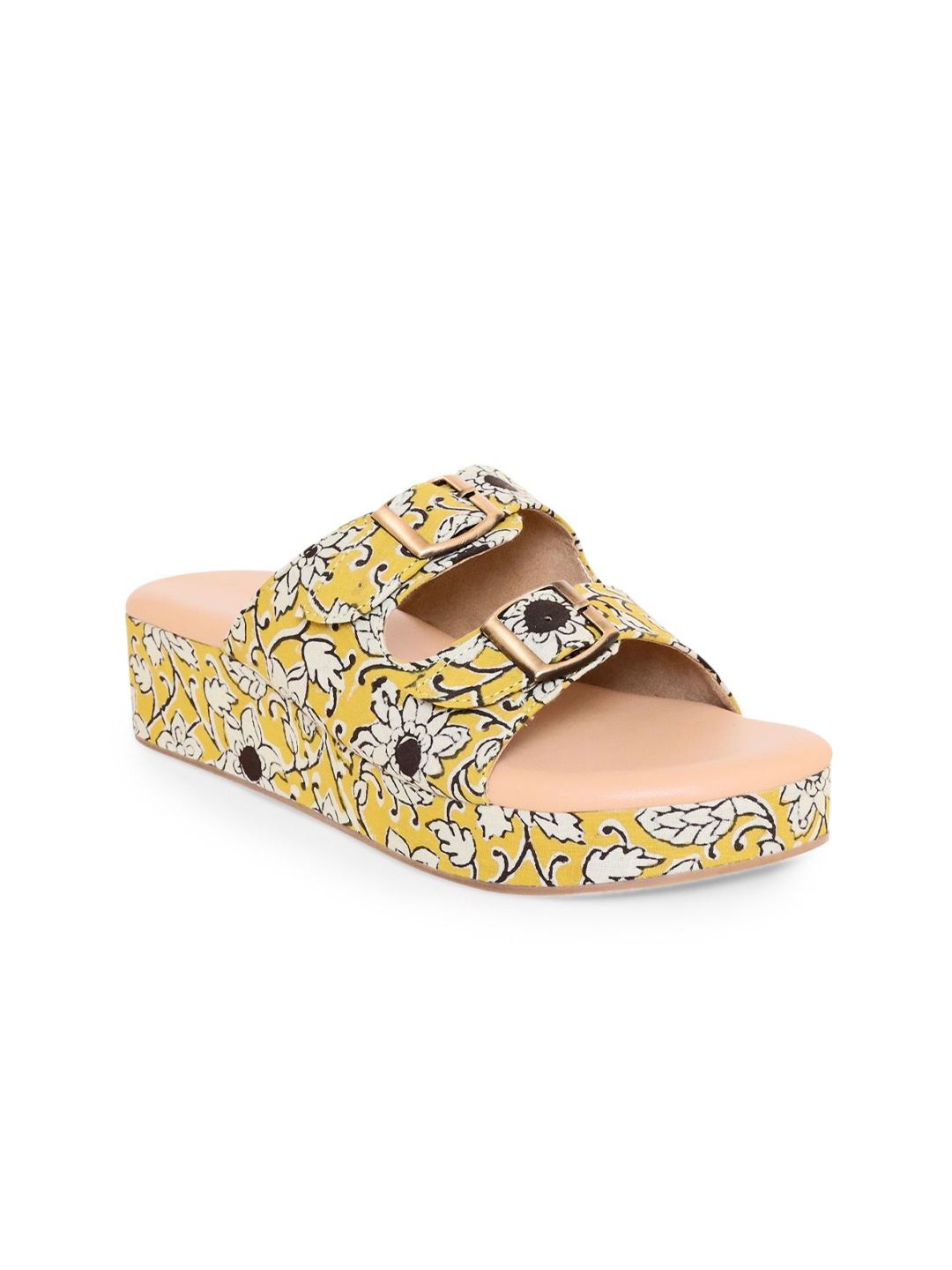 

Kanvas Women Printed Flatform Heel Sandal, Yellow