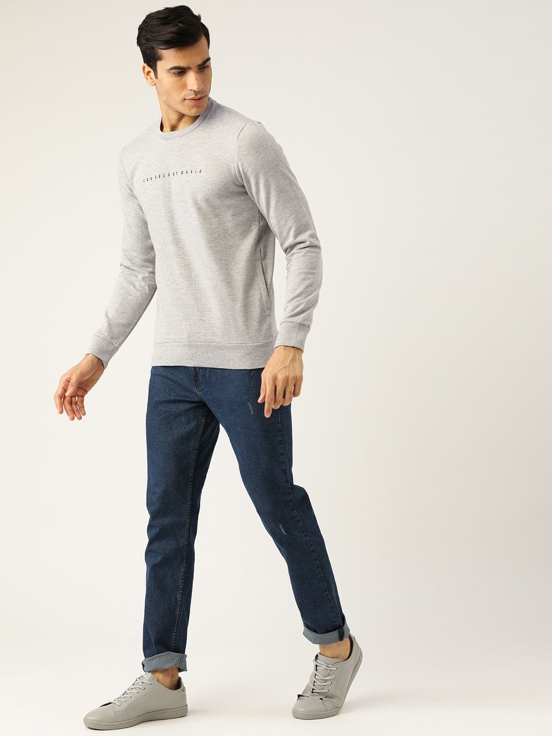 

Sweet Dreams Men Embroidered Sweatshirt, Grey