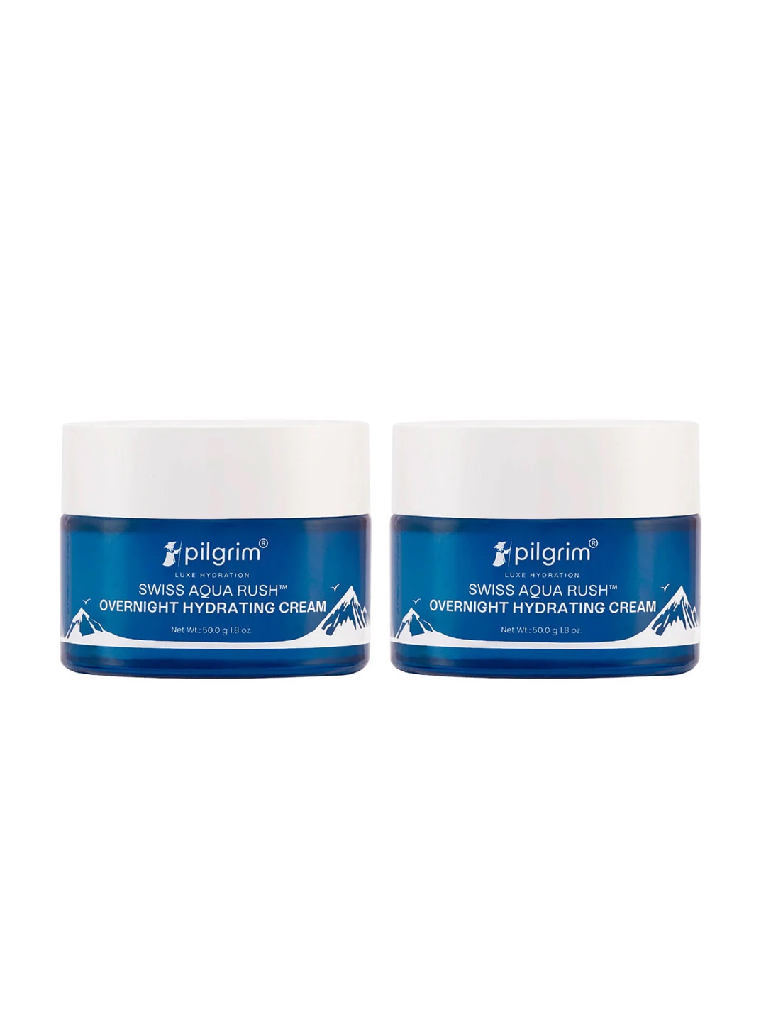 

Pilgrim Set Of 2 Swiss Aqua Rush Overnight Hydrating Creams - 50g Each, Blue