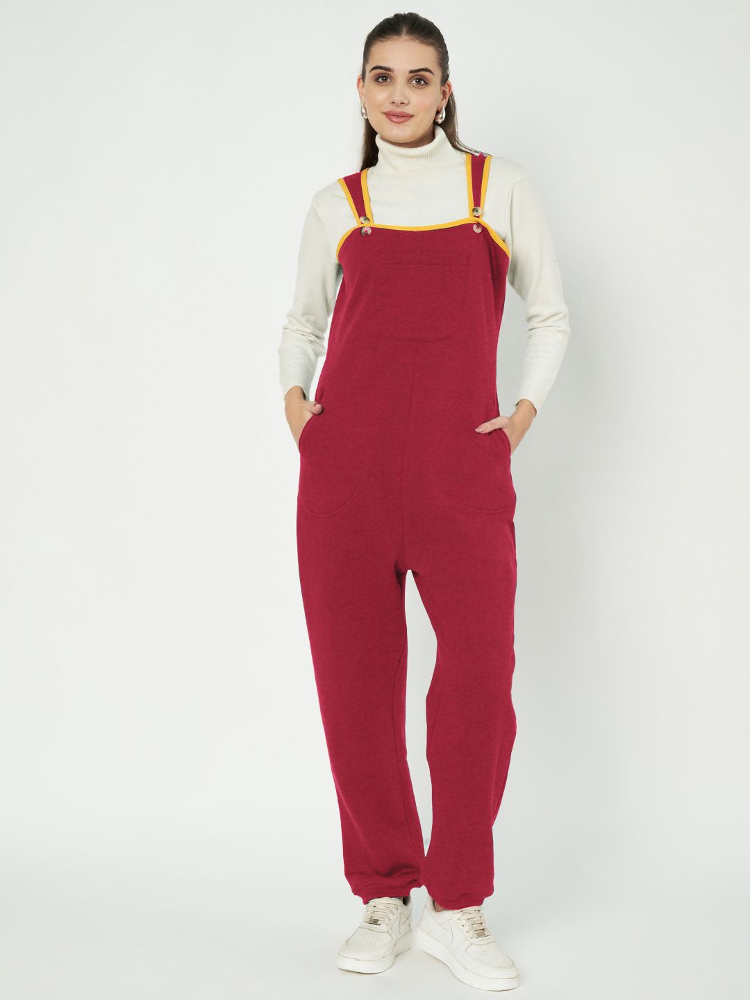 

BRINNS Women Shoulder Straps Dungarees, Maroon