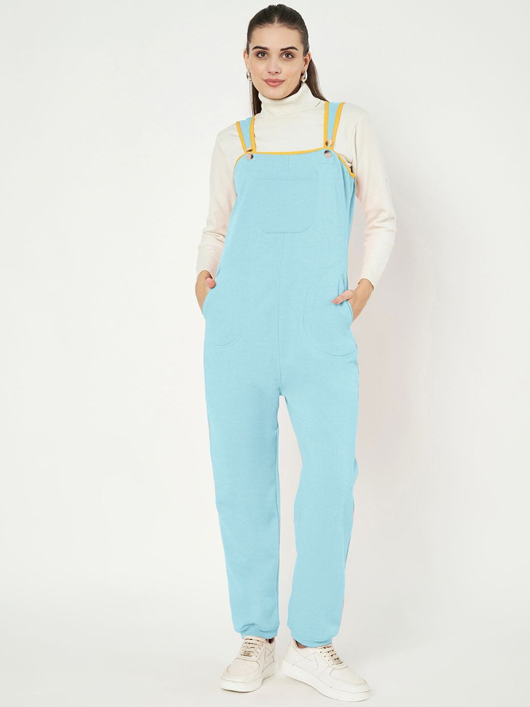 

BRINNS Women Shoulder Straps Dungarees, Turquoise blue