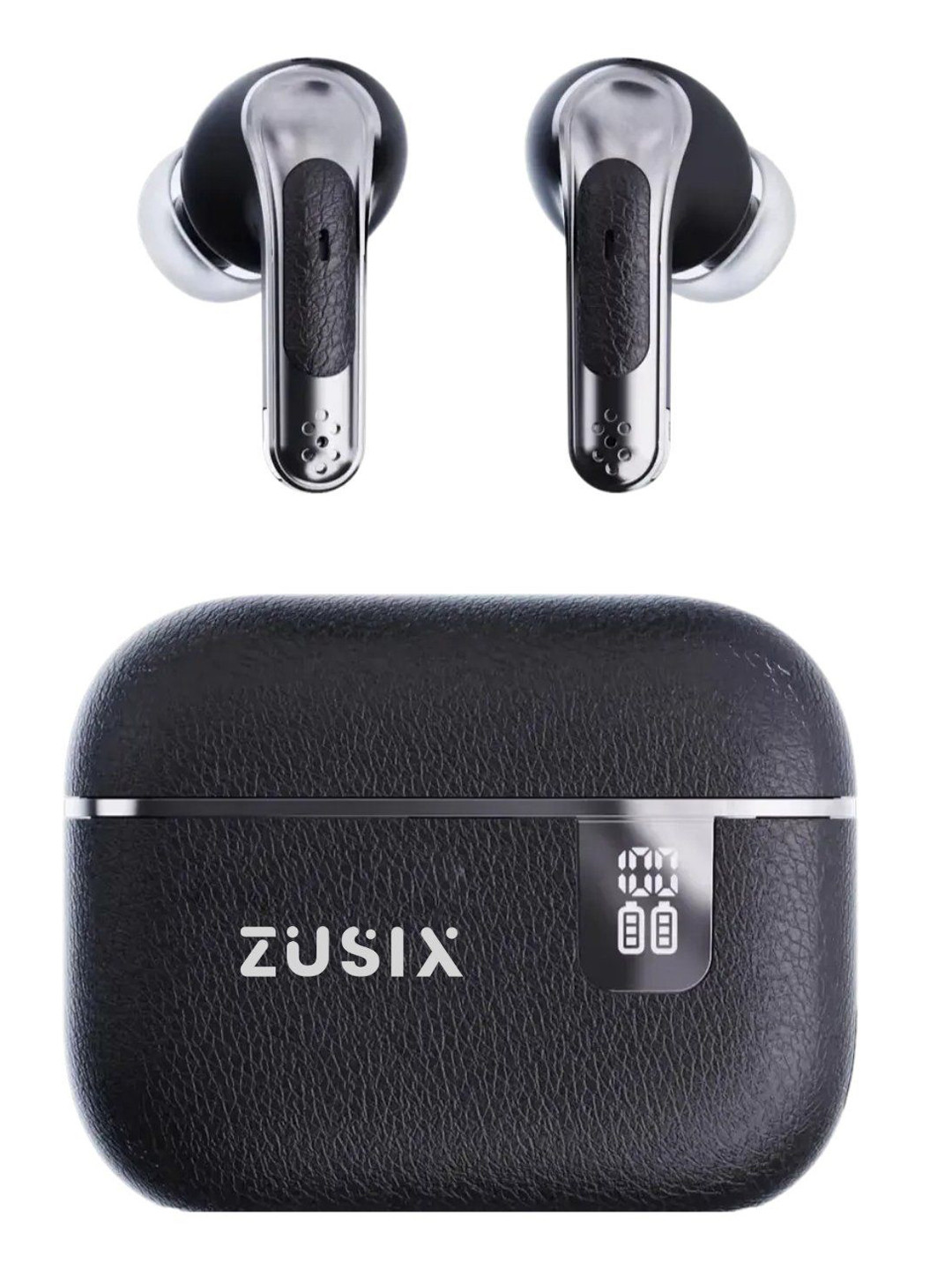 

zusix AuraPods 310 Truly Wireless Earbuds (TWS) With 70H Playtime, Digital Display, Black