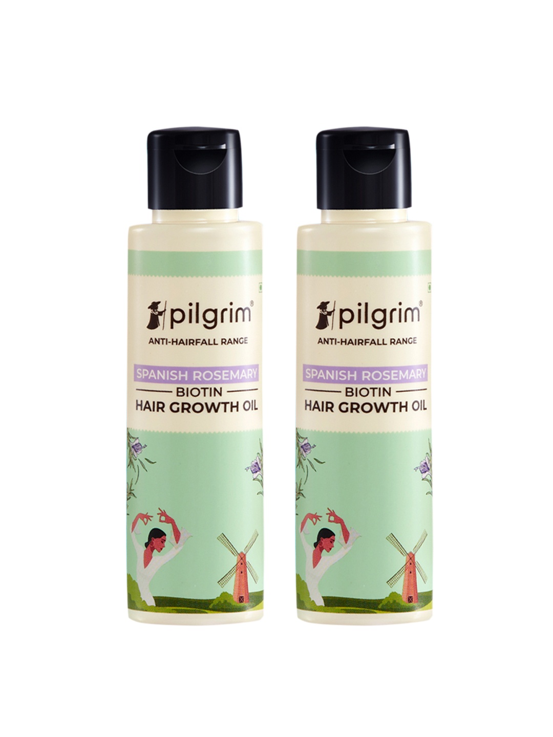 

Pilgrim Set Of 2 Spanish Rosemary & Biotin Growth Oil - 100ml Each, Green