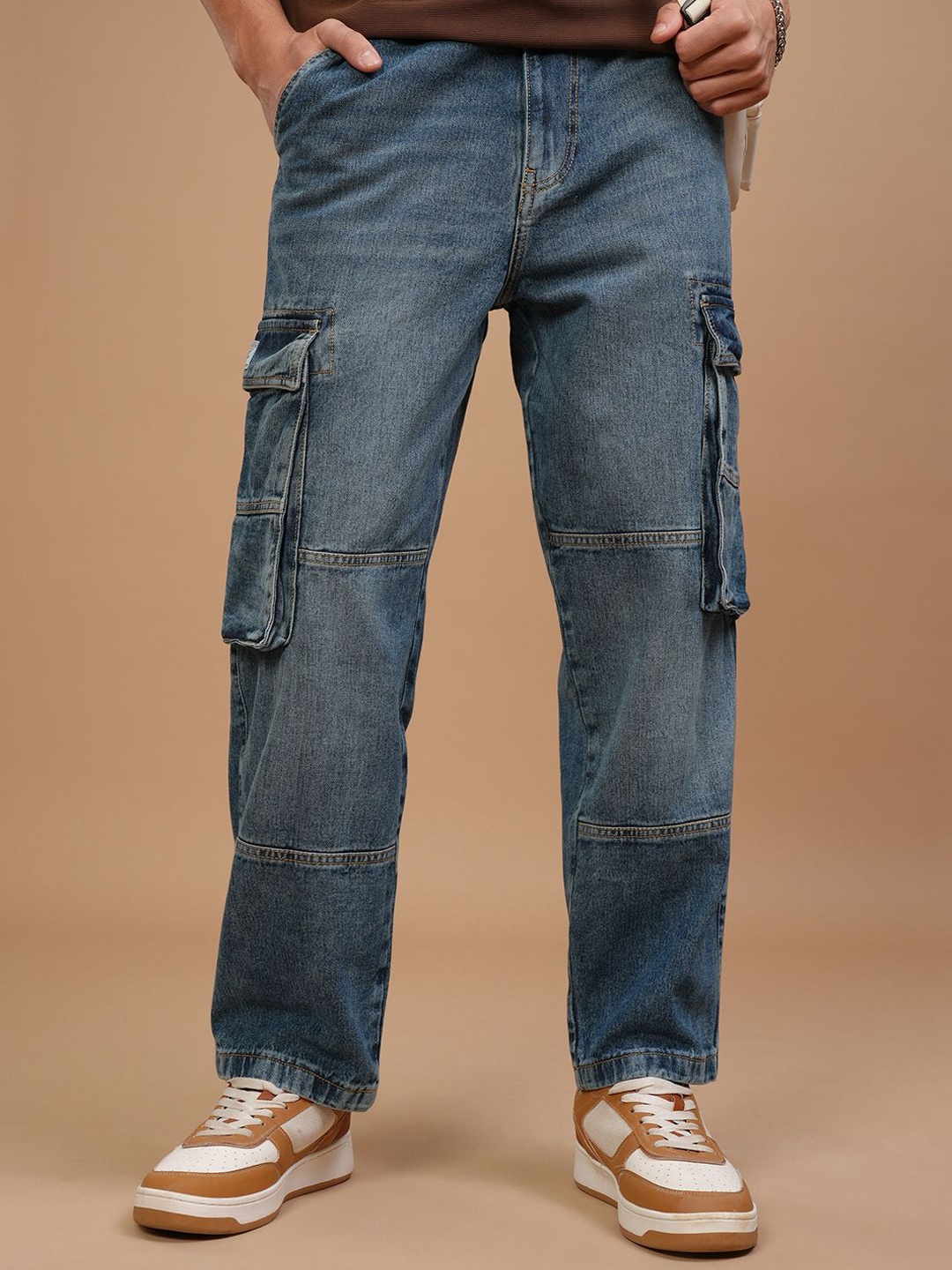 

HIGHLANDER Men High Rise Loose Fit Ankle Length Jeans, Blue