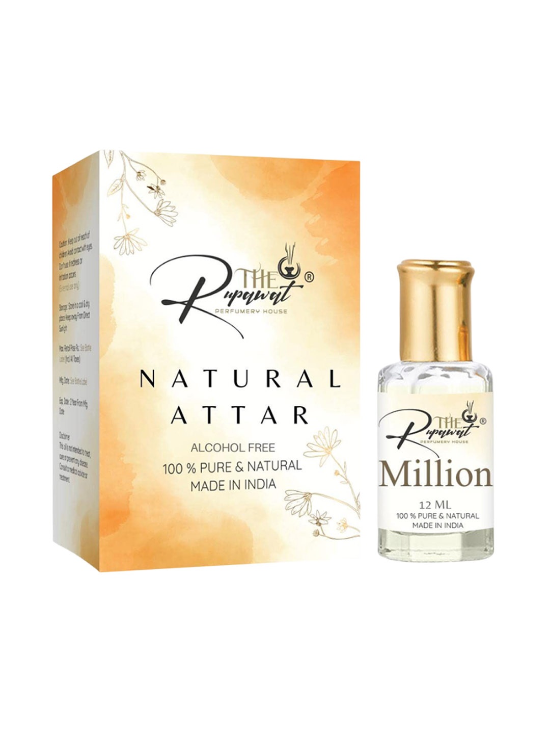 

THE RUPAWAT Perfumery House Million Natural & Alcohol-Free Attar - 12 ml, Transparent