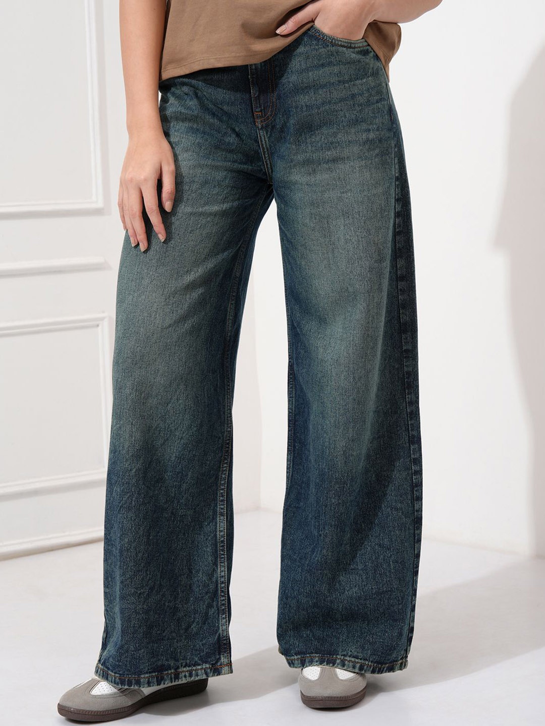 

Tokyo Talkies Women High Rise Baggy Jeans, Blue