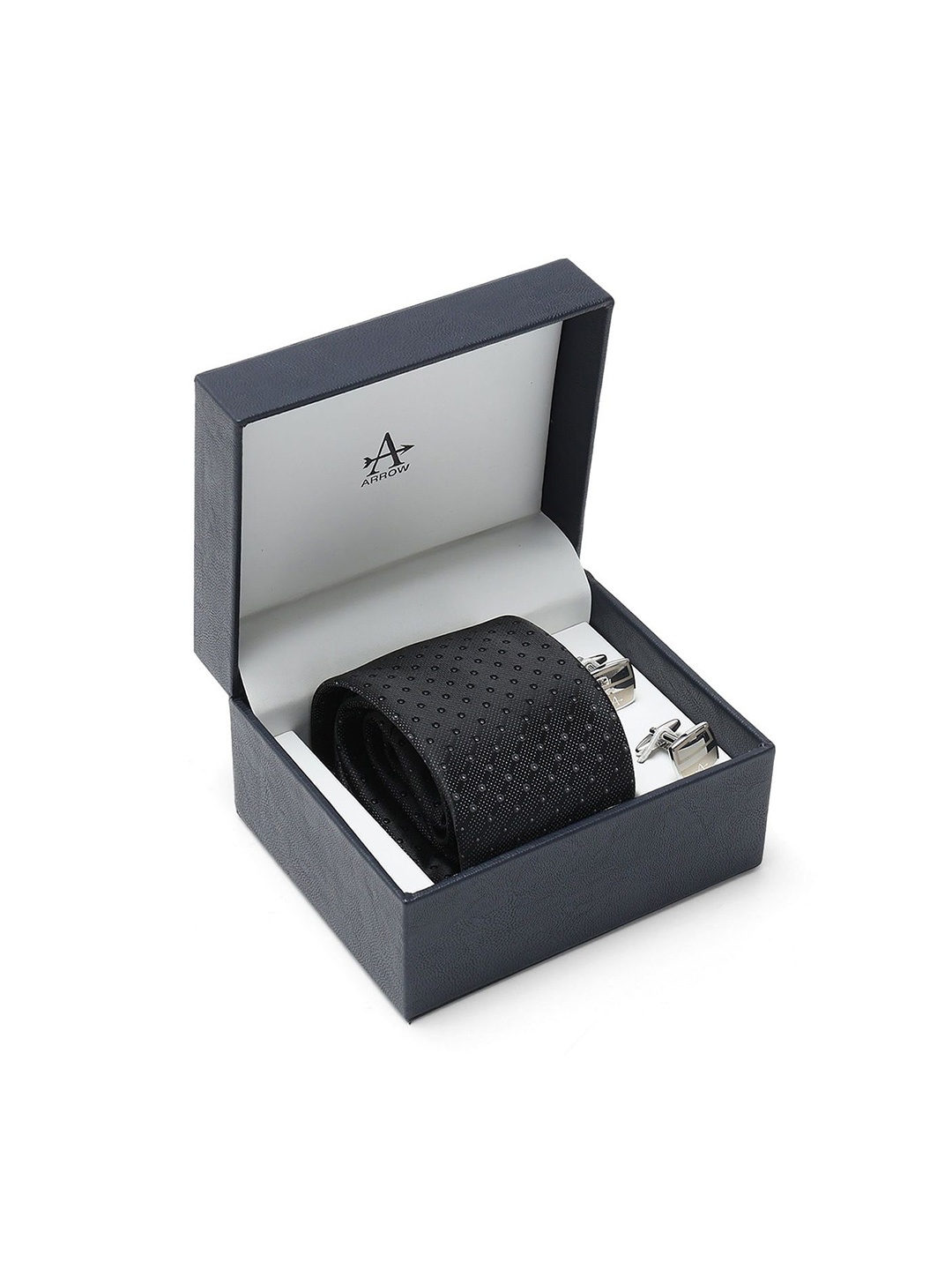 

Arrow Men Accessory Gift Set of Tie and Pocket Square, Black