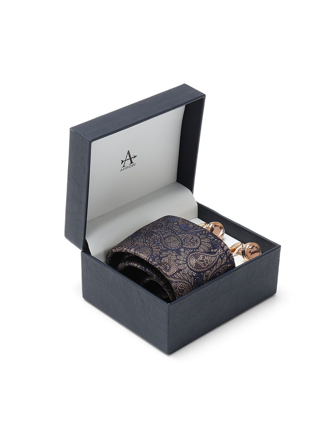 

Arrow Men Accessory Gift Set of Tie, Cufflinks, Pocket Square, Black