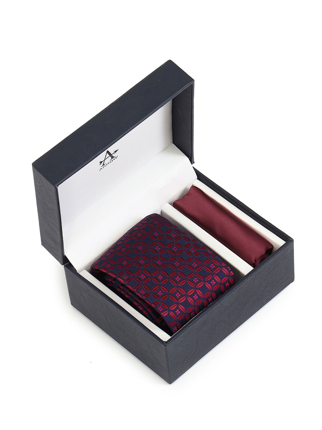 

Arrow Men Accessory Gift Set of Tie and Pocket Square, Maroon