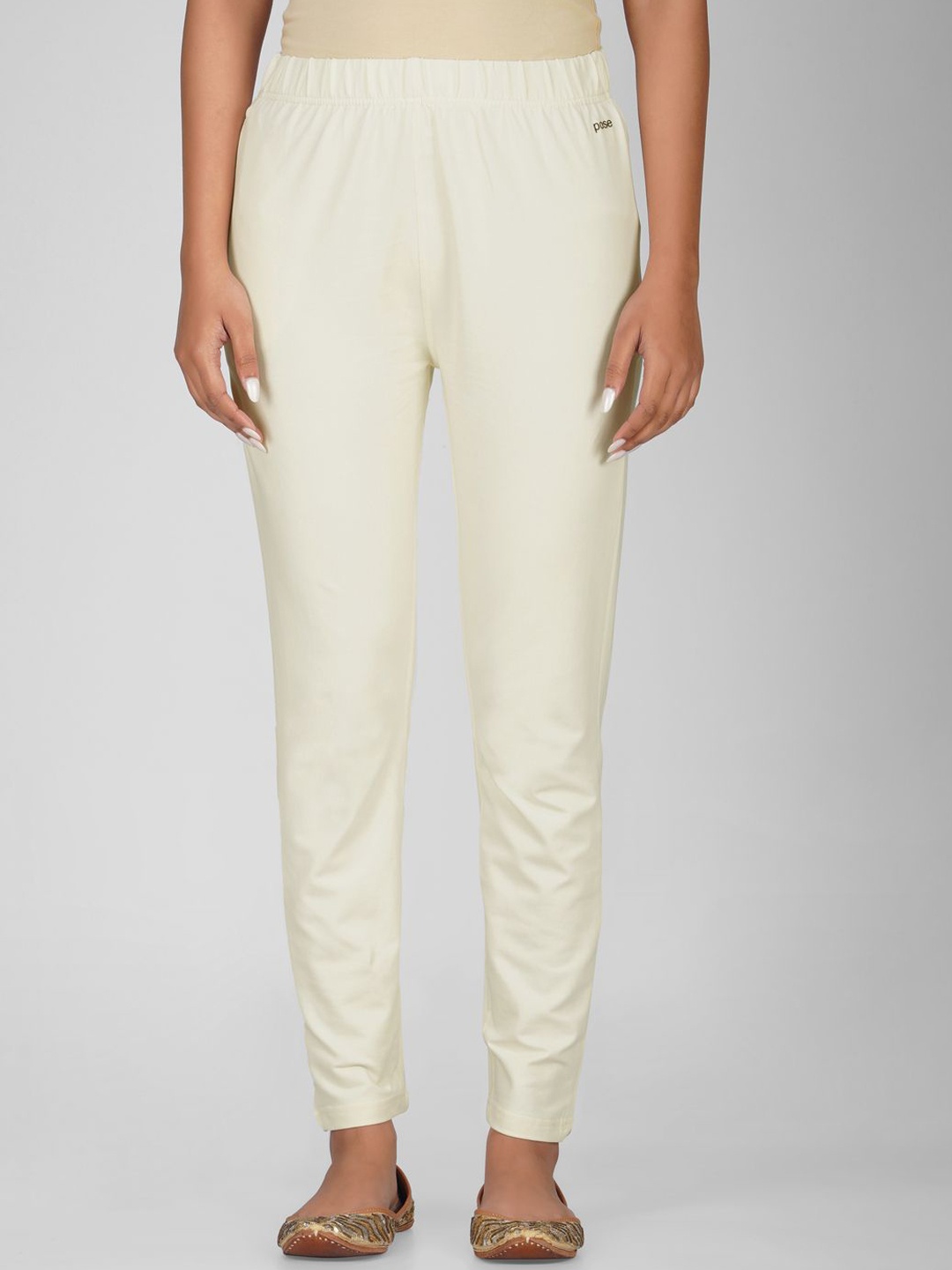

POSE CASUALS Women Relaxed High-Rise Wrinkle Free Pure Cotton Regular Trousers, Cream