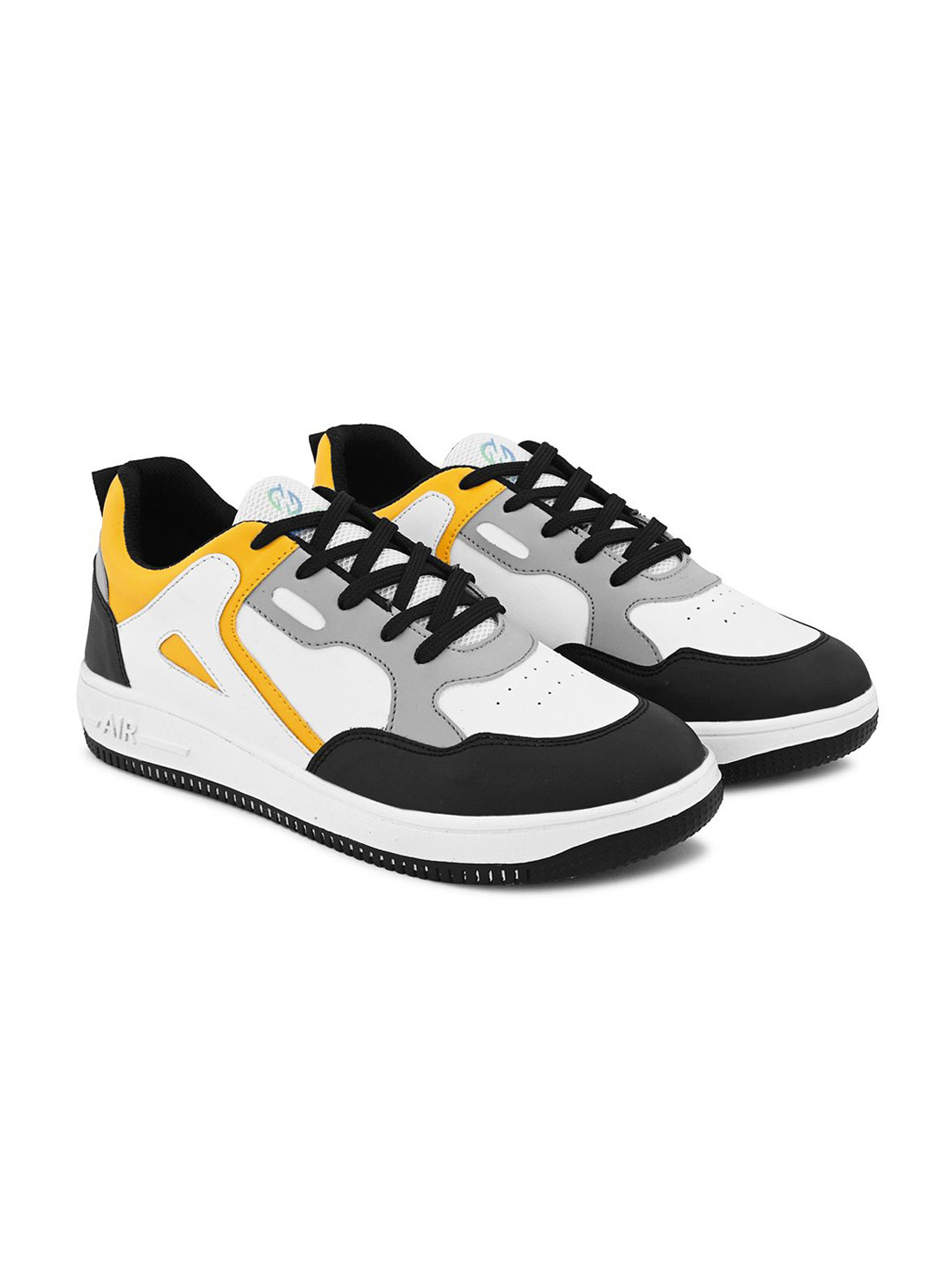 

HAKKEL Men Colourblocked Round Toe Comfort Insole Lightweight Sneakers, White