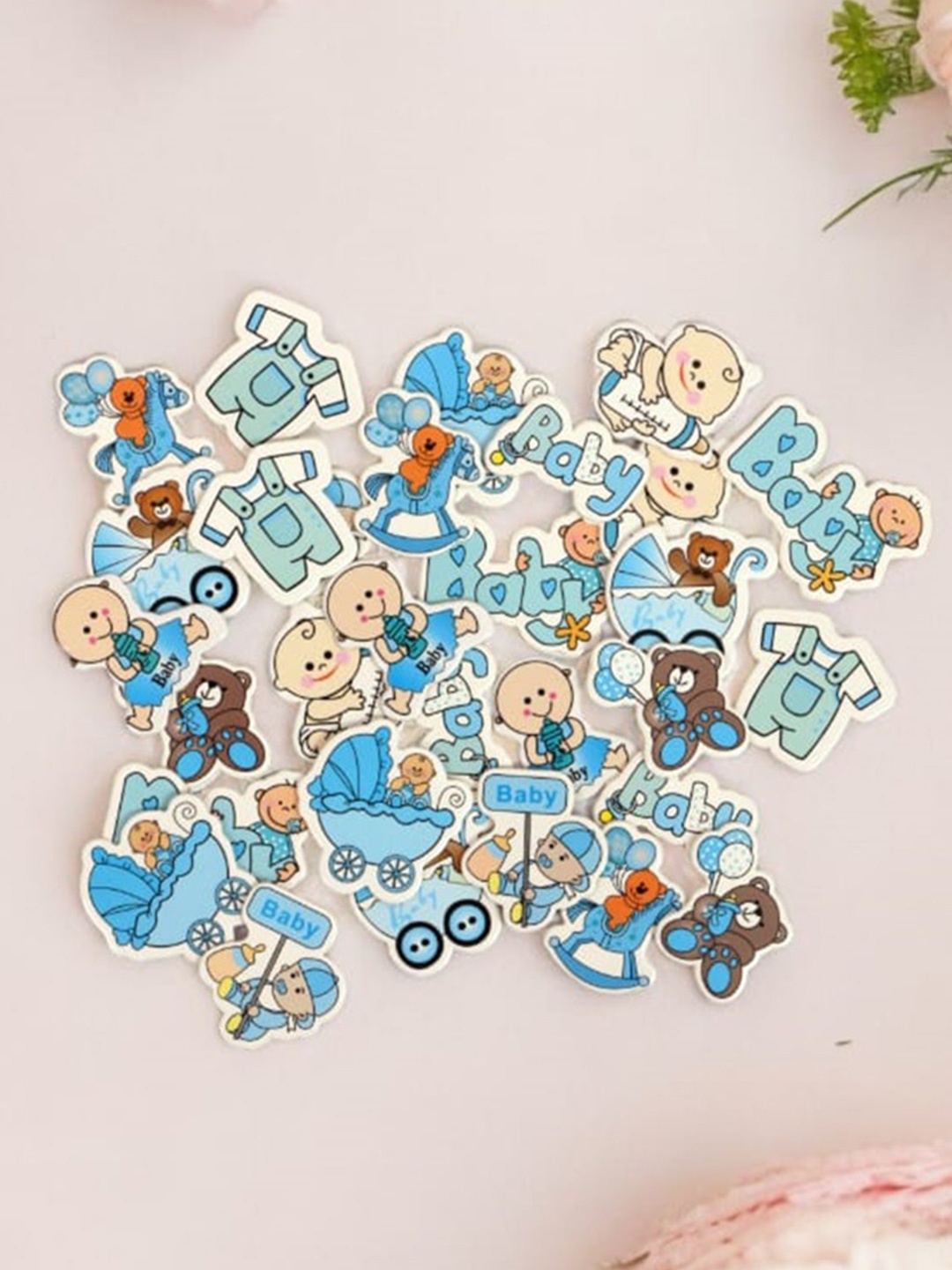 

CHOCOZONE Blue & White 100 Pieces Baby Shower Announcement Decor