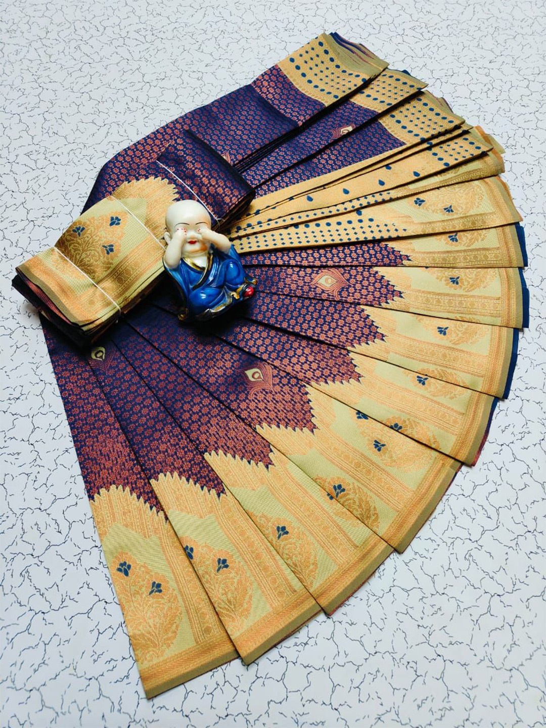 

Marziyaa Ethnic Woven Design Zari Silk Cotton Banarasi Saree, Olive