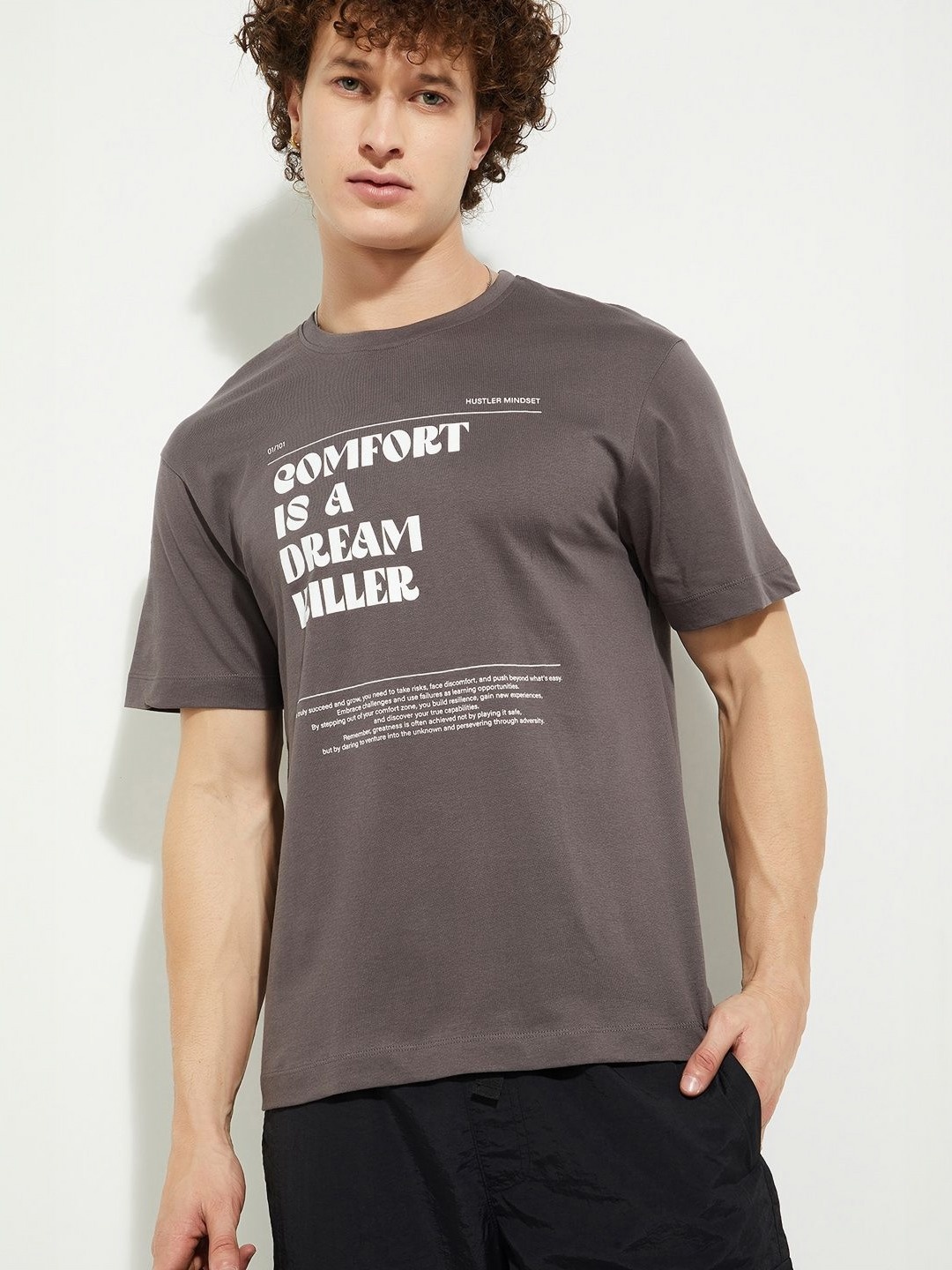 

MAX URB_N Men Printed T-shirt, Grey