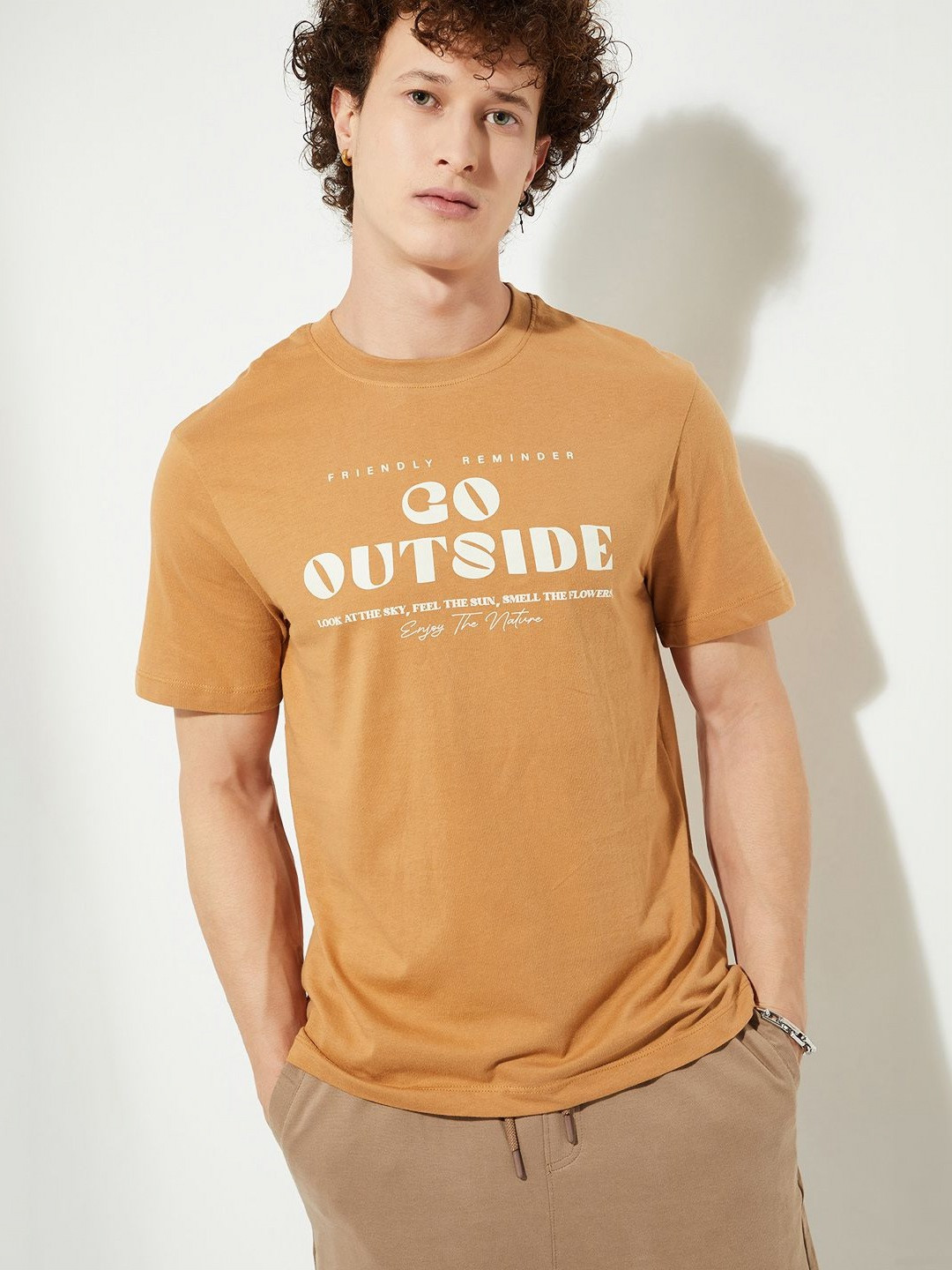 

MAX URB_N Men Printed T-shirt, Orange