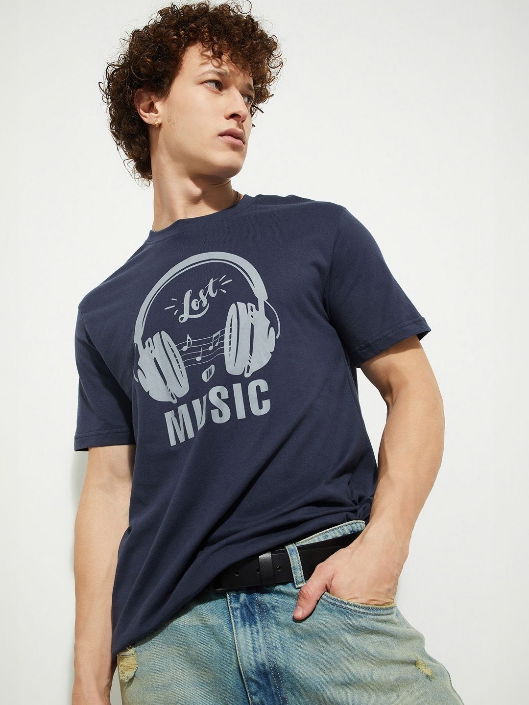 MAX URB_N Men Printed T-shirt, Blue