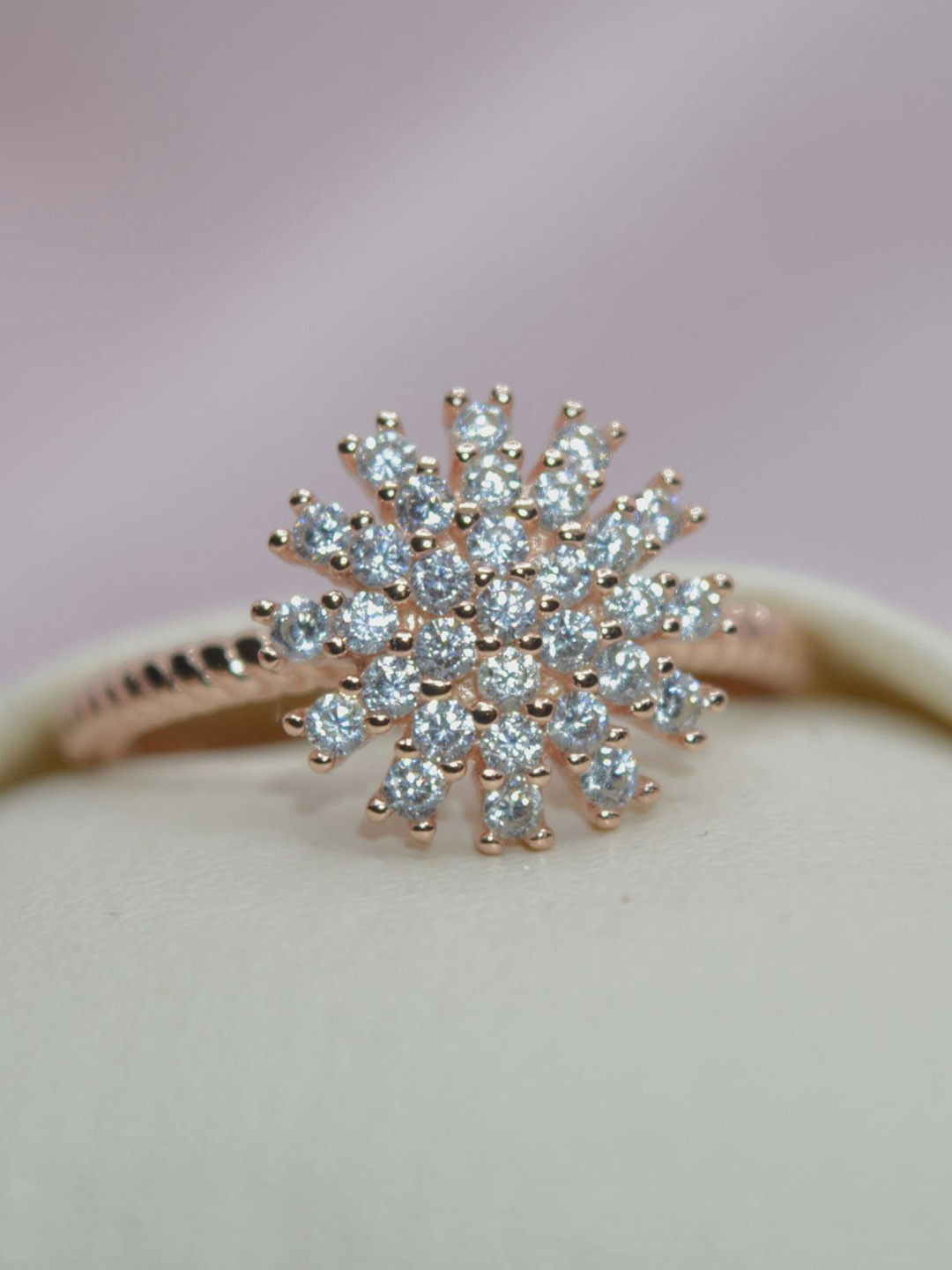 

Luxevogue Blossom 925 Sterling Silver Rose Gold-Plated Finger Ring
