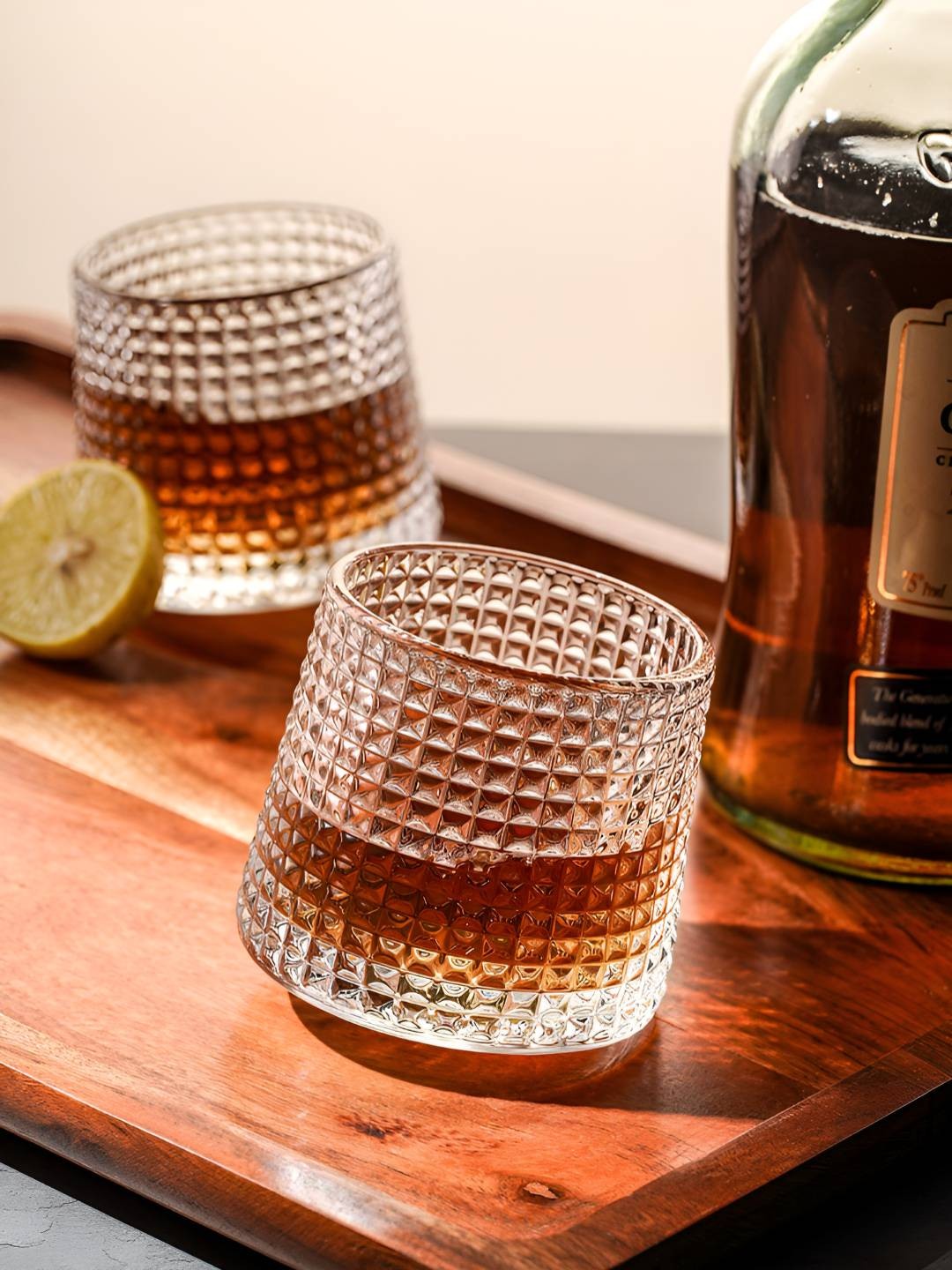 

Aura Transparent 6 Pieces Rotating Transparent Bar Glasses-180 ML