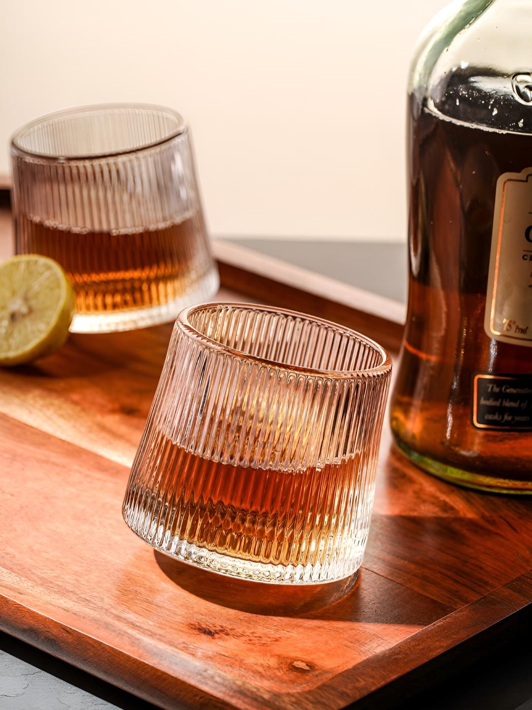 

Aura Transparent 6 Pieces Rotating Liner Shaped Bar Glasses 180 ml