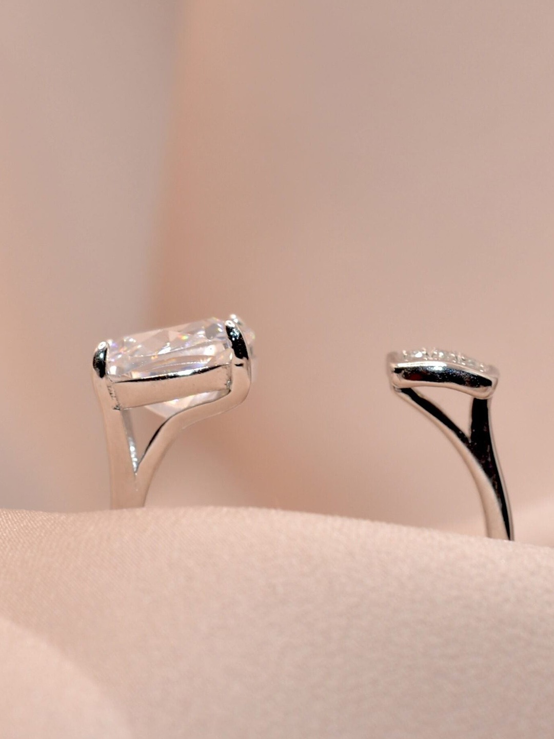 

Luxevogue Luna Gems Rhodium-Plated Sterling Silver Cubic Zirconia Adjustable Ring, White