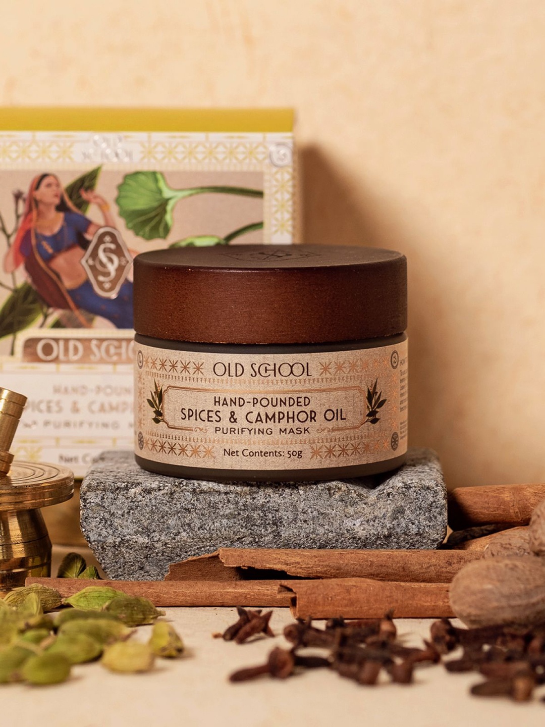 

Old School Hand-Pounded Spices & Camphor Oil Purifying Mask - 50 g, Beige