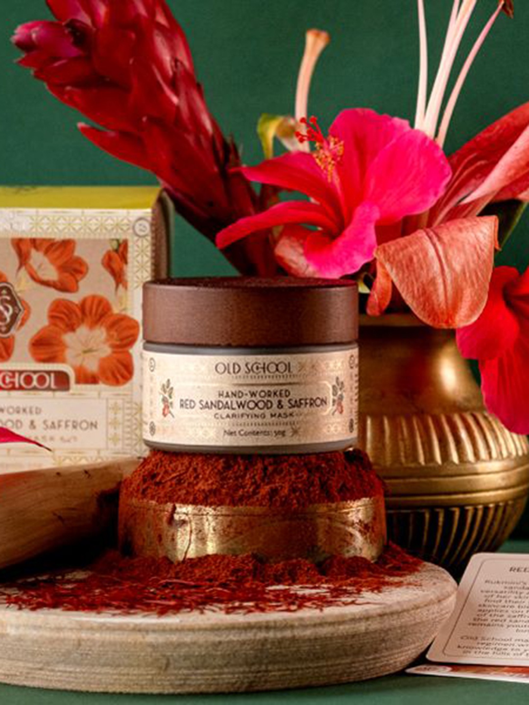 

Old School Hand-Worked Red Sandalwood & Saffron Clarifying Mask - 50g, Beige
