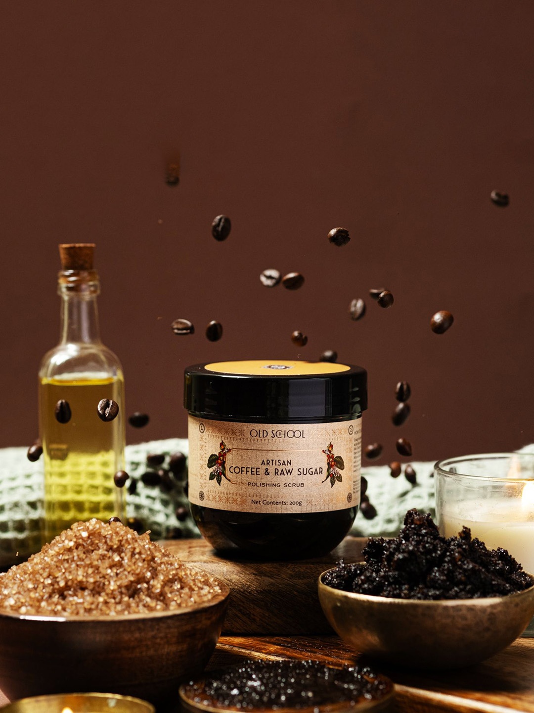 

Old School Artisan Coffee & Raw Sugar Polishing Scrub - 200 g, Brown
