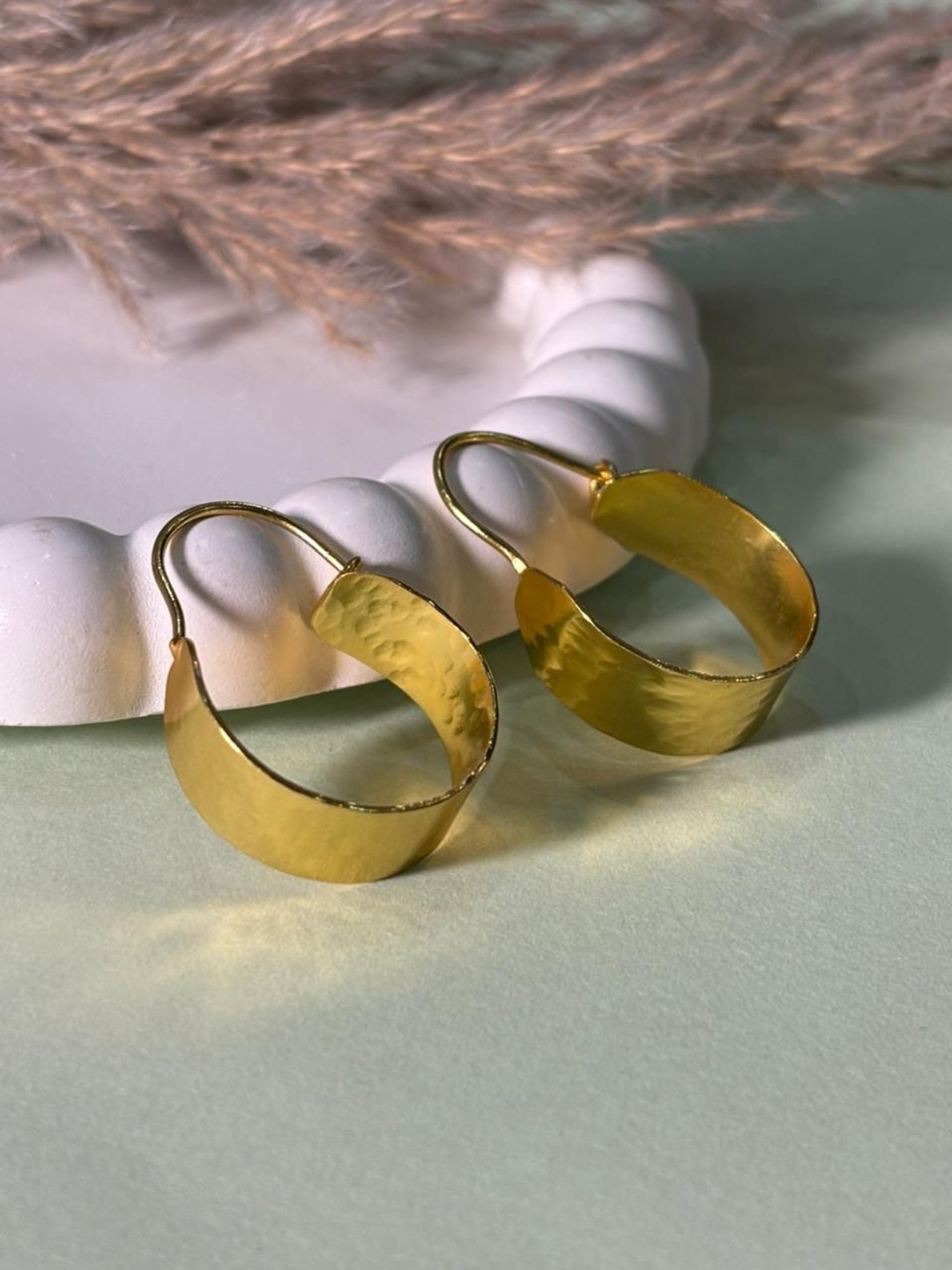 

Niska Gold-Plated Contemporary Shaped Hoop Earrings