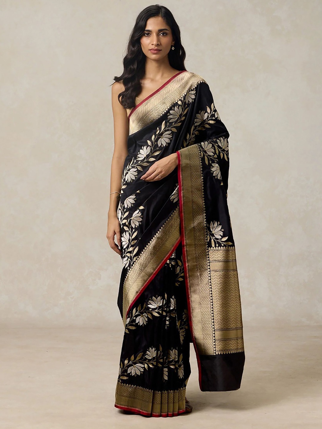 

KALINI Woven Design Zari Banarasi Saree, Black